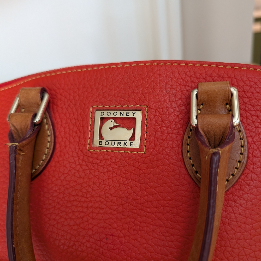 Dooney & Bourke Dillen Double Pocket Leather Satchel Bag - Picture 3 of 11